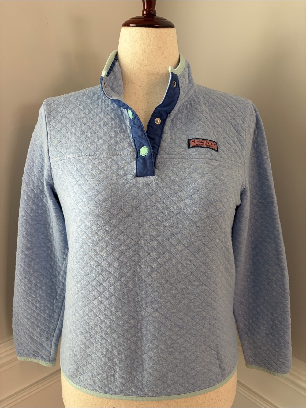 Vineyard Vines Quilted Snap Pullover ShepShirt  | size SMALL